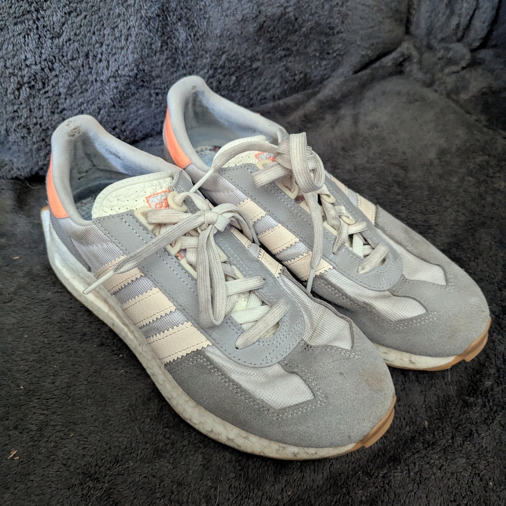 adidas Gray and White Athletic Shoes